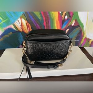 Coach Camera Bag in Signature Embossed Leather 39184